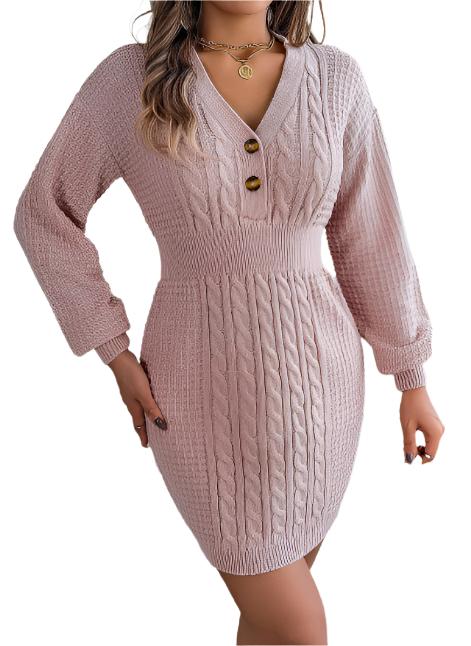 Chic Comfort: Button Knit Dress