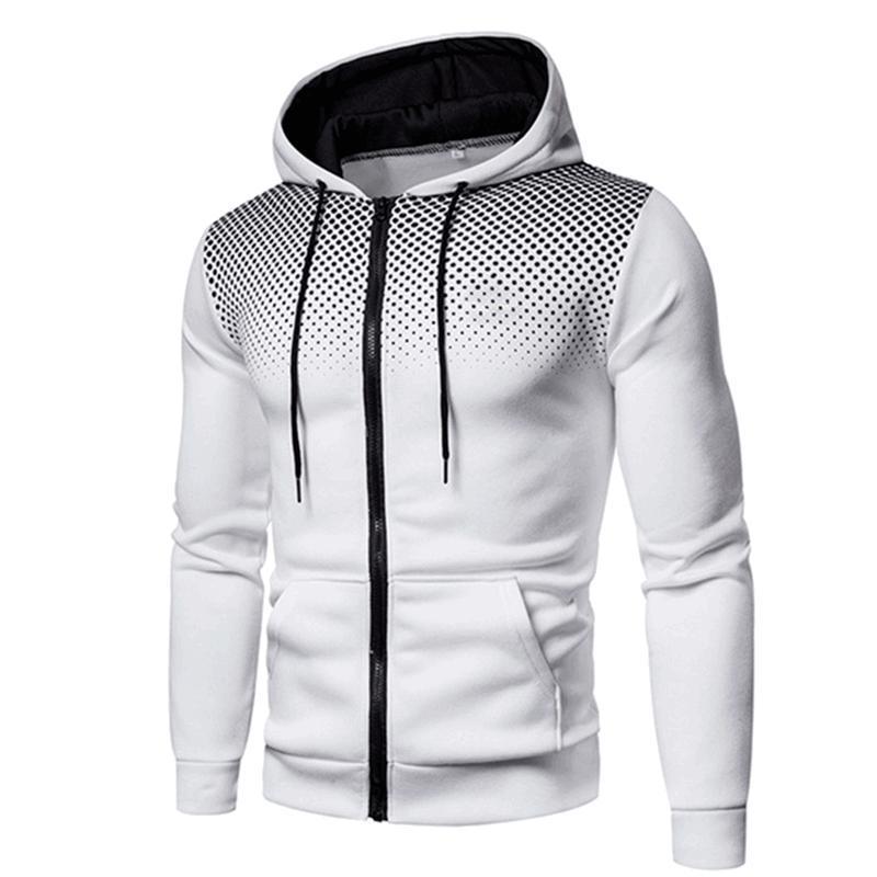 White Sports Fitness Zip-up Hoodie