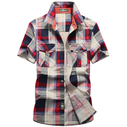 Men's Casual Check Cotton Shirt