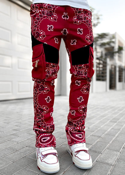 Multi-pocket Bandanna Style Trousers