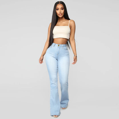 Light Blue Ladies Classic High Waist Denim Pants