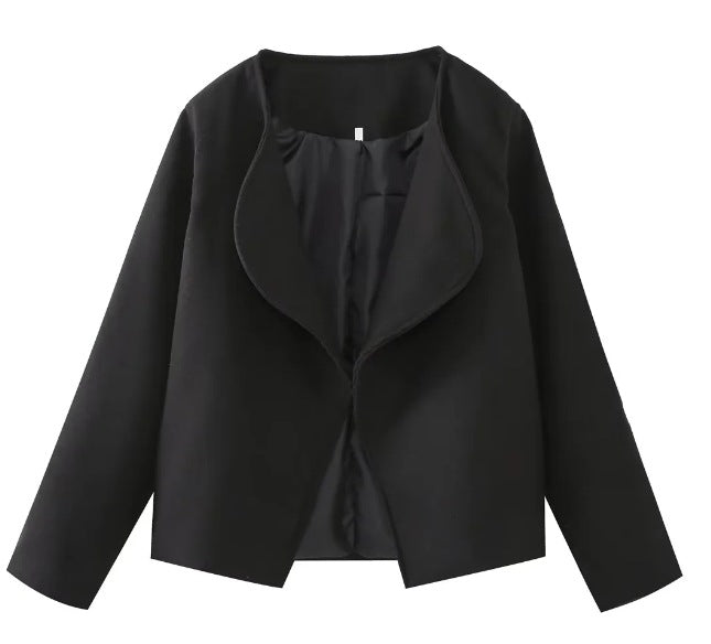 Ladies Black  Short Woolen Coat: Timeless Elegance