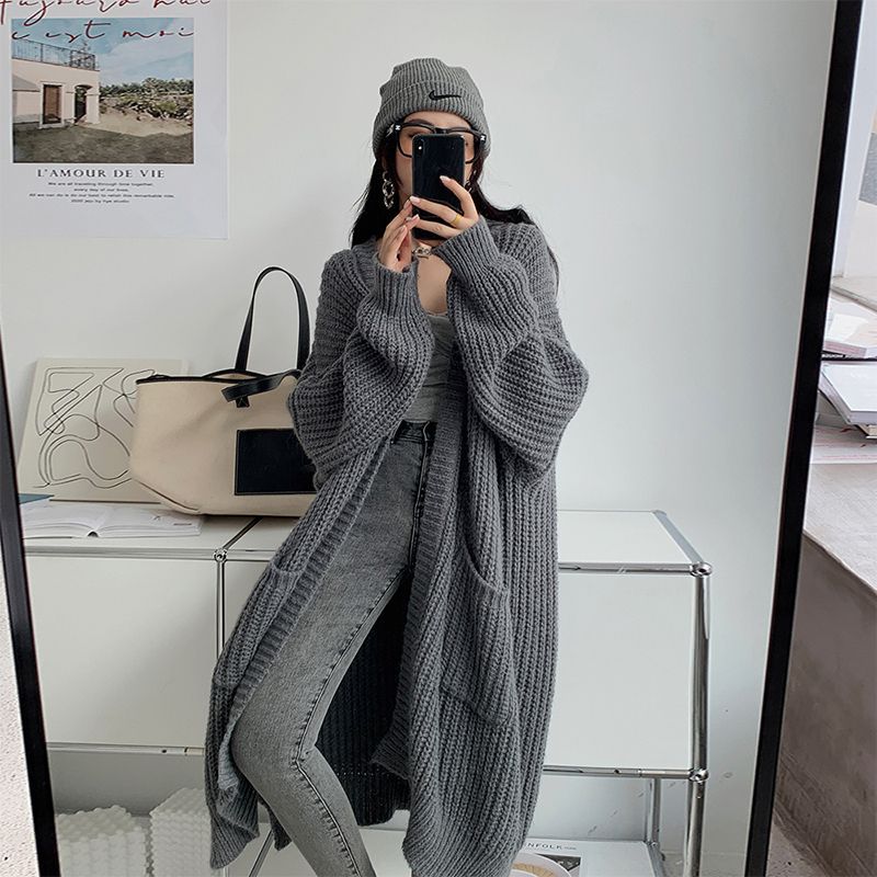 Cozy Elegance: Women's Knitted Long Sweater Cardigan