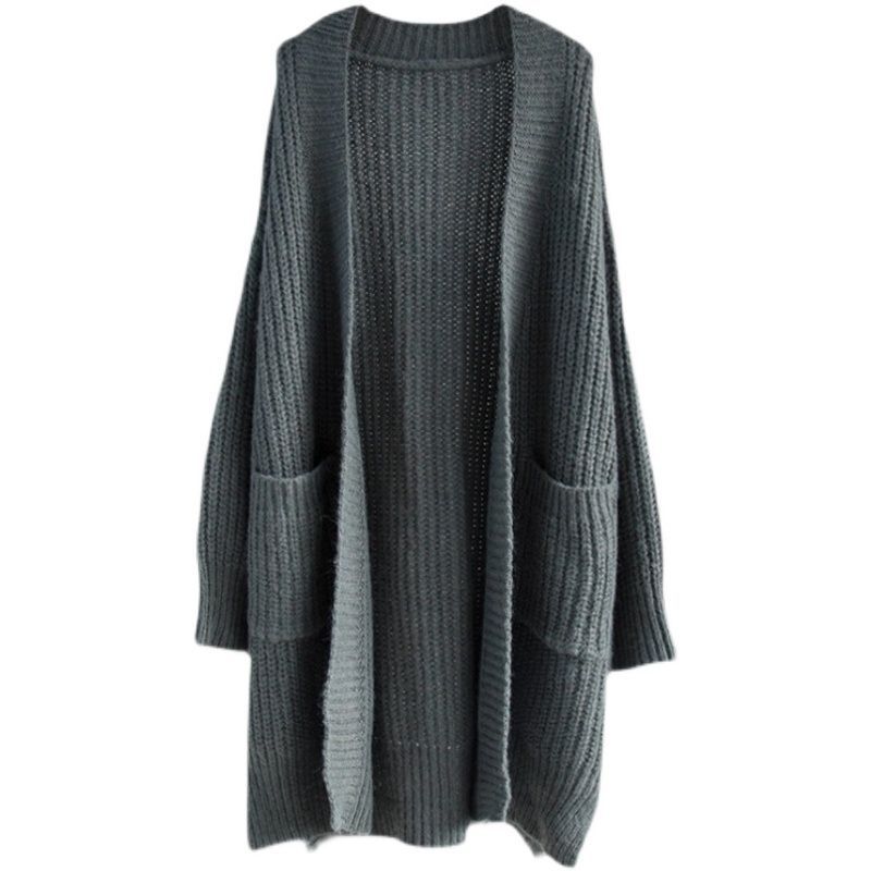 Cozy Elegance: Women's Knitted Long Sweater Cardigan