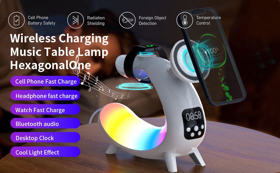 Liuyi Multi-function Wireless Charging Bedside Table Lamp