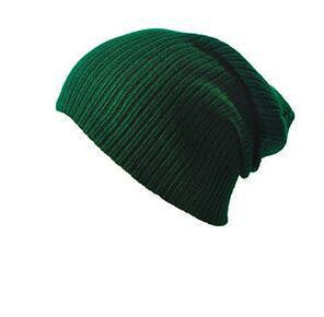 Warm Solid Color Striped Beanie Hat