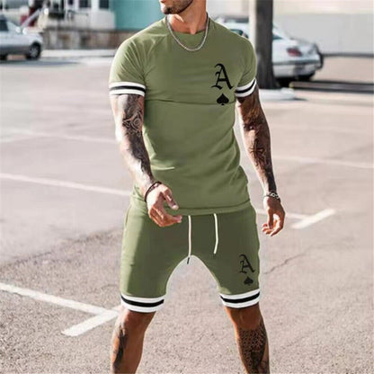 Summer Men's 3D Print T-shirt & Shorts Set