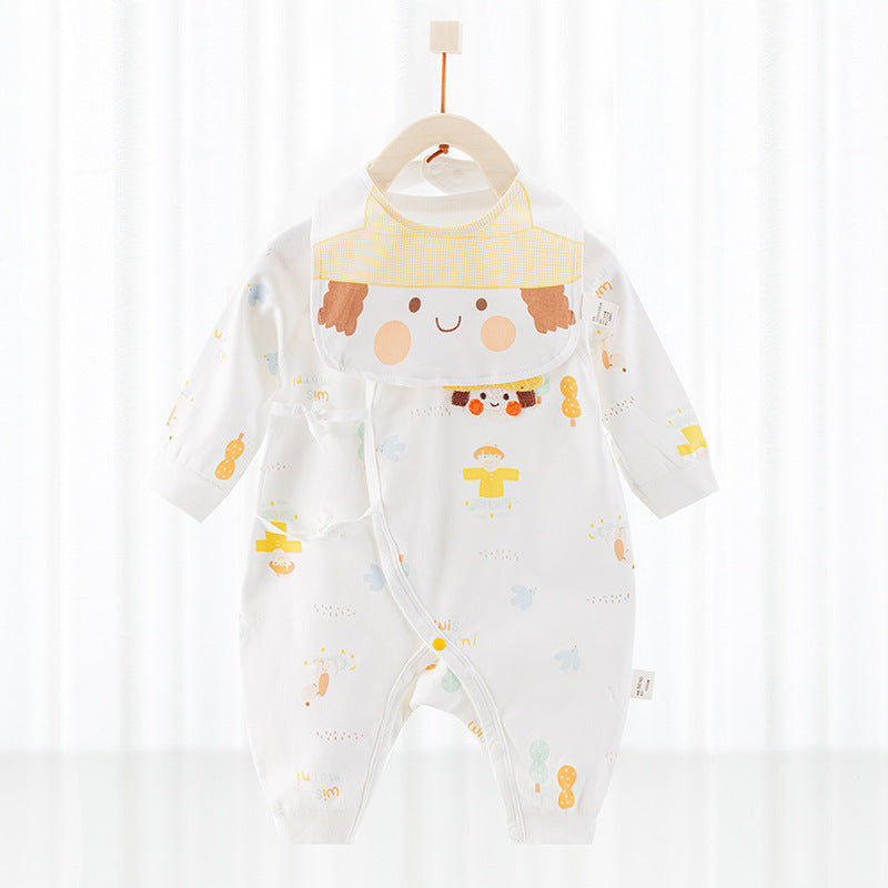 Playful Baby One-piece Cotton Romper with bib