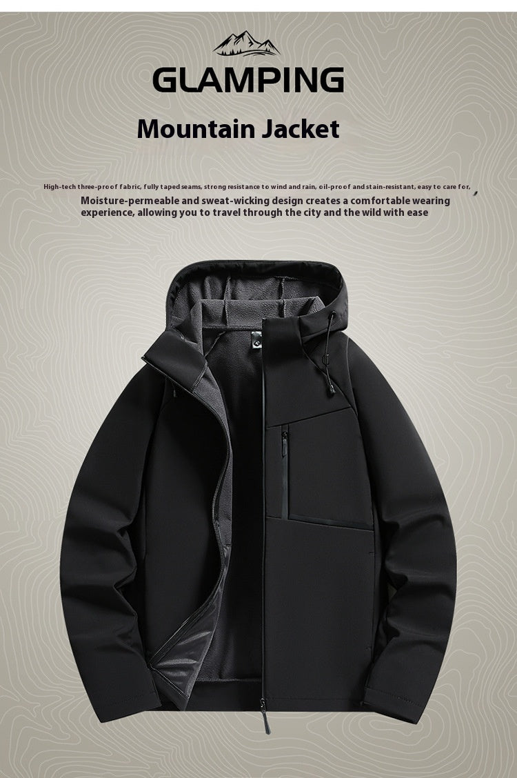 Men's Waterproof Fleece-lined Thick Warm Winter Jacket