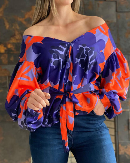 Casual Color Printed Loose Top