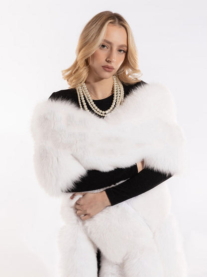 Timeless Beauty: The White Fur Shawl Collection