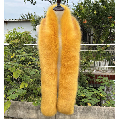 Women's Versatile Fox Tail Style Plush Long Warm Scarf