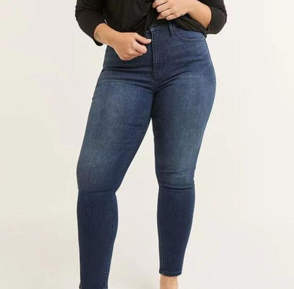 Plus Size High Waist Elastic Denim Jeans