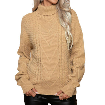 Cozy Style: Cable-Knit Turtleneck Sweater