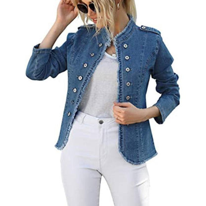 Casual Chic Single-Breasted Denim Coat