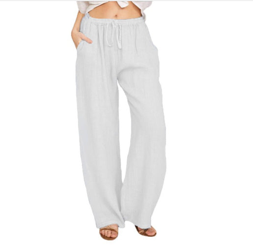 Comfy Women's Casual Cotton And Linen Loose Trousers