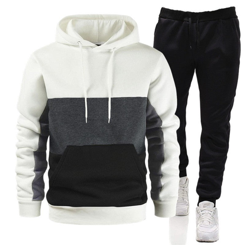 Color Block Hoodie Sportswear Suit