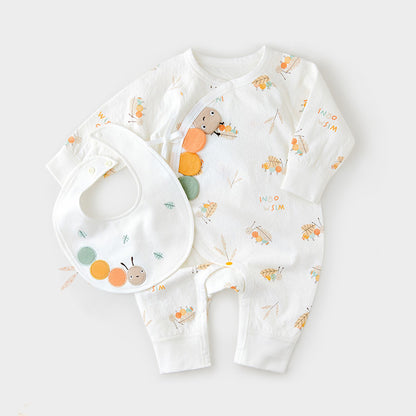 Playful Baby One-piece Cotton Romper with bib