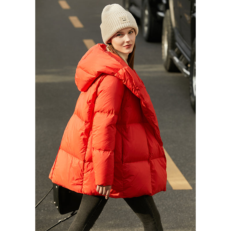 Warm Elegance: Hooded  Duck Down Jacket