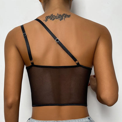 Cross-border Lace Fish Bone Crop Bra Sling