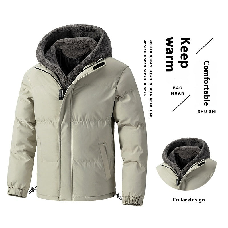 Two Piece Loose Padded Coat with Fleece Hood