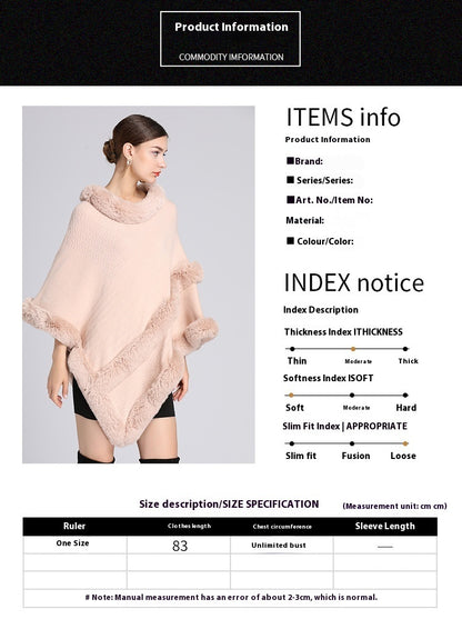 Imitation Rex Rabbit Fur Collar Shawl