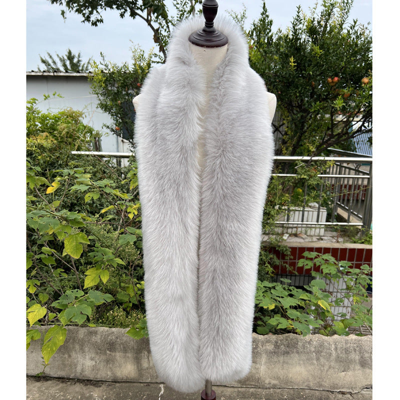 Women's Versatile Fox Tail Style Plush Long Warm Scarf