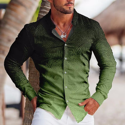 Vibrant Long Sleeve Lapel Shirt: Stylish Prints