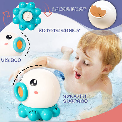 Fun Octopus Fountain, Water Jet,  Rotating Shower Bath Toy