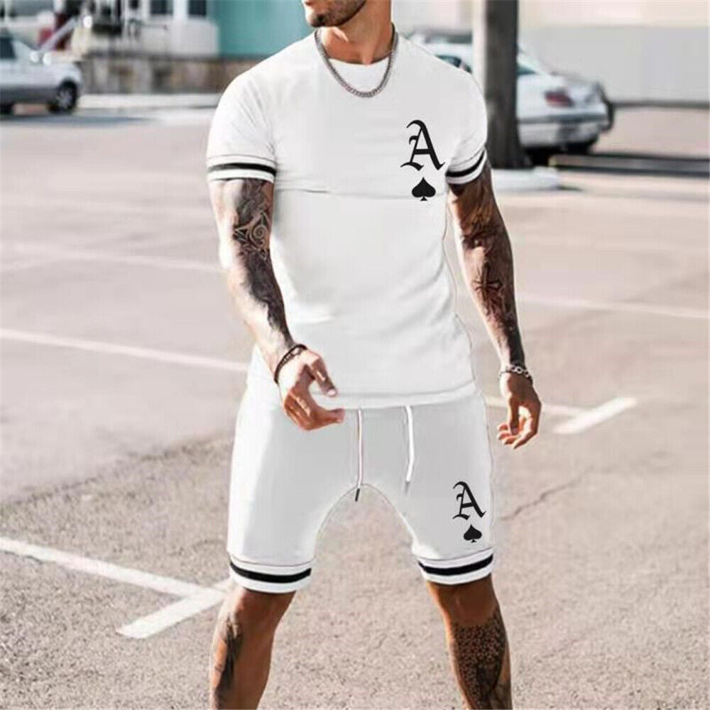 Summer Men's 3D Print T-shirt & Shorts Set