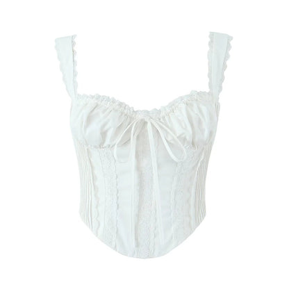 French Sexy Lace Trim Sling Vest