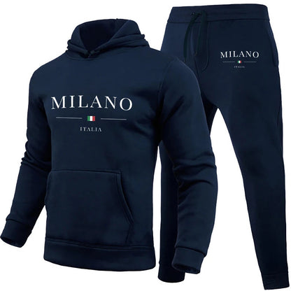 Men's Hoodie Tracksuit - Milano Printed Sweatshirt and Pants