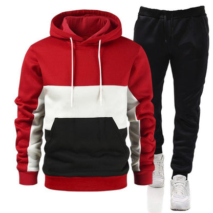 Color Block Hoodie Sportswear Suit