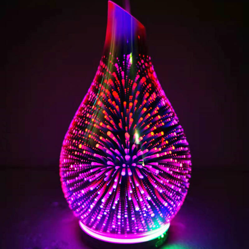 USB Touch Dimming 3D Aromatherapy Glass Vase,  Essential Oil,  Candle Incense,  Small Night Lamp