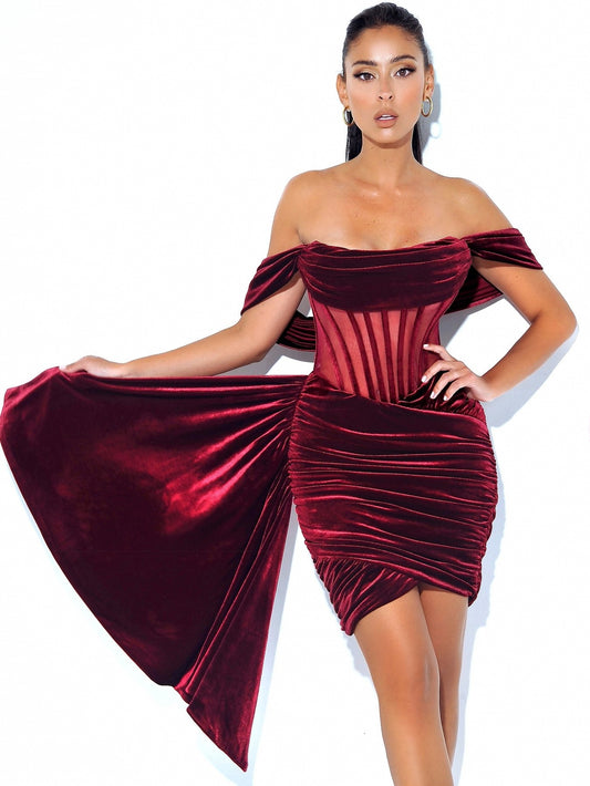 Velvet Sexy Evening Dress