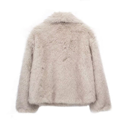 Winter Faux Fur Plush Lapel Coat