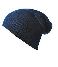 Warm Solid Color Striped Beanie Hat