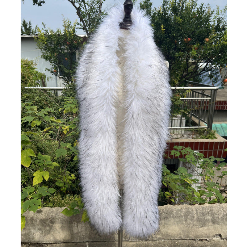 Women's Versatile Fox Tail Style Plush Long Warm Scarf