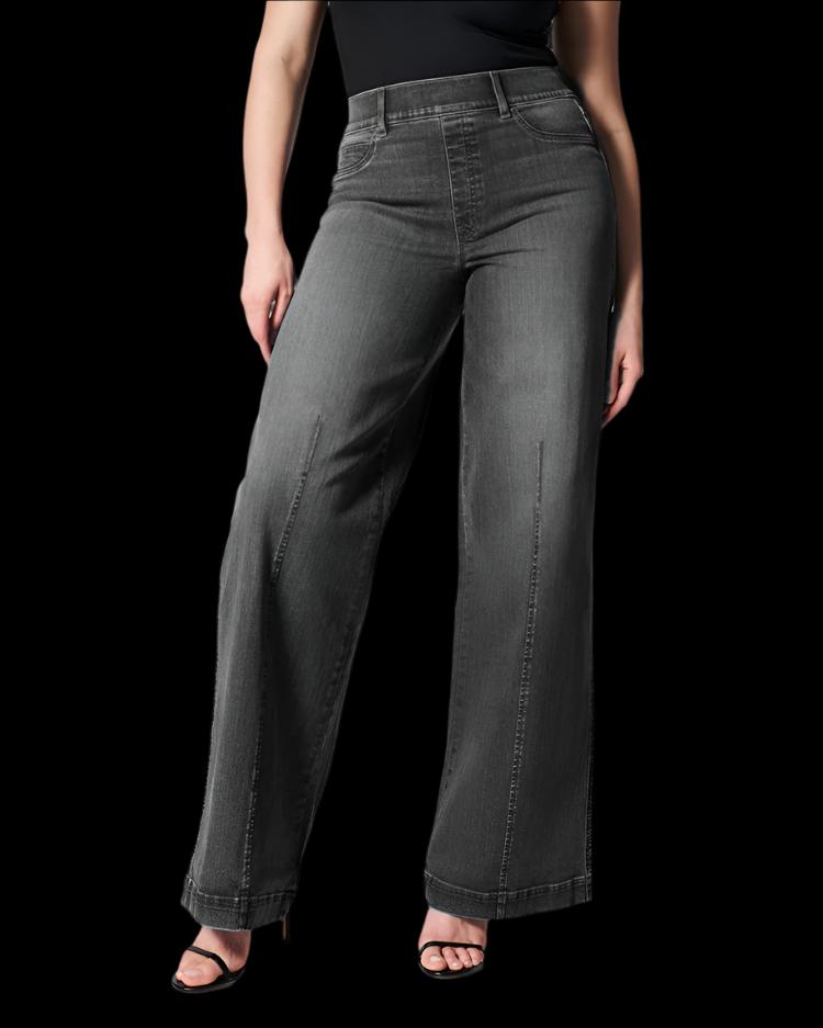 Black Wide Leg Elastic Waist Jeans