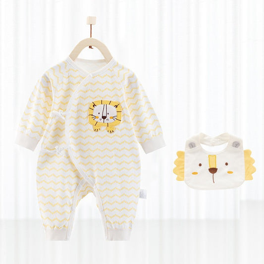 Playful Baby One-piece Cotton Romper with bib