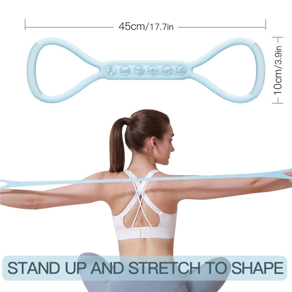 A Set Of 3, Light Medium, And Heavy. 8-character Loop Resistance Silicone Yoga Band.