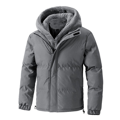 Two Piece Loose Padded Coat with Fleece Hood