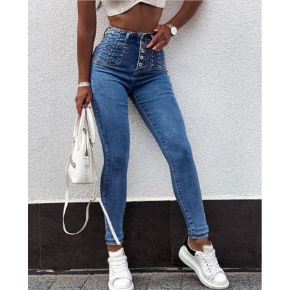 Ladies High Waist Skinny Denim Jeans