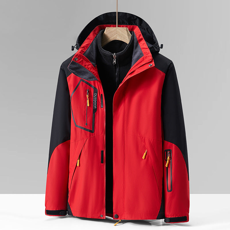 Three-in-one Outdoor Fleece Thickened Mountaineering Coat