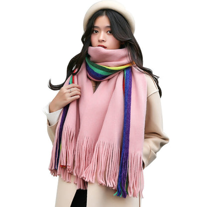 Rainbow Double-sided Cashmere-like Scarf