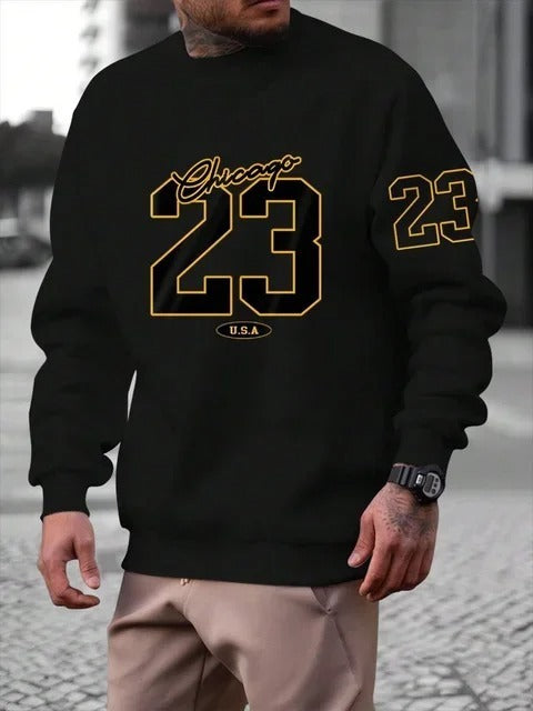 Printed Chicago 23 Style Fleece Sweater