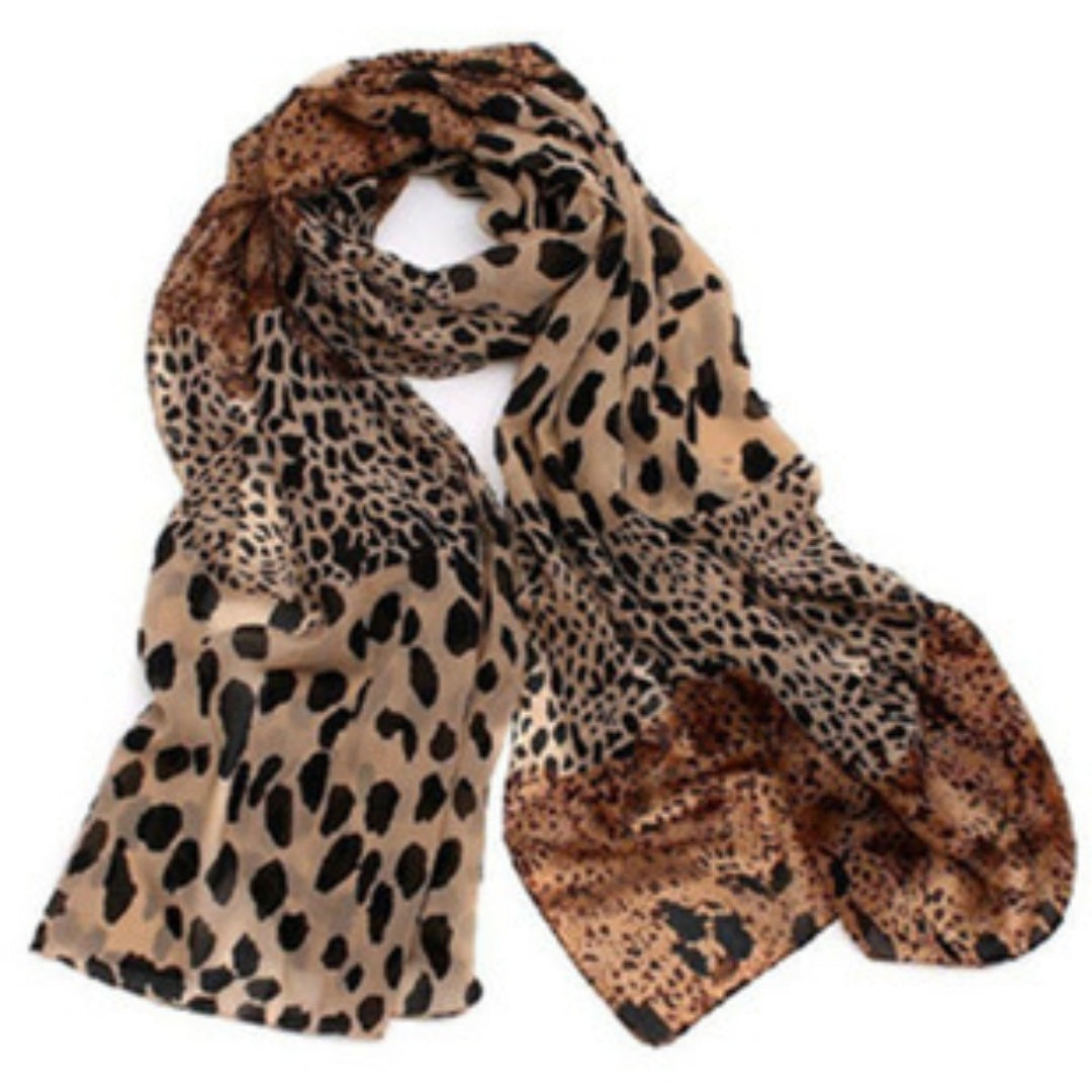 Versatile Casual Chiffon Leopard Print Scarf