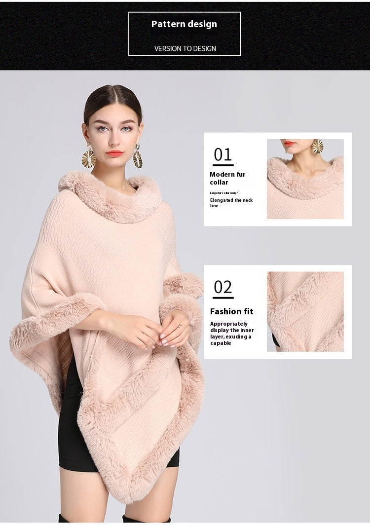 Imitation Rex Rabbit Fur Collar Shawl