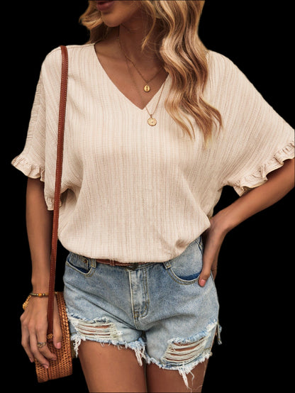 Effortless Chic Ladies Loose Short Sleeve Top