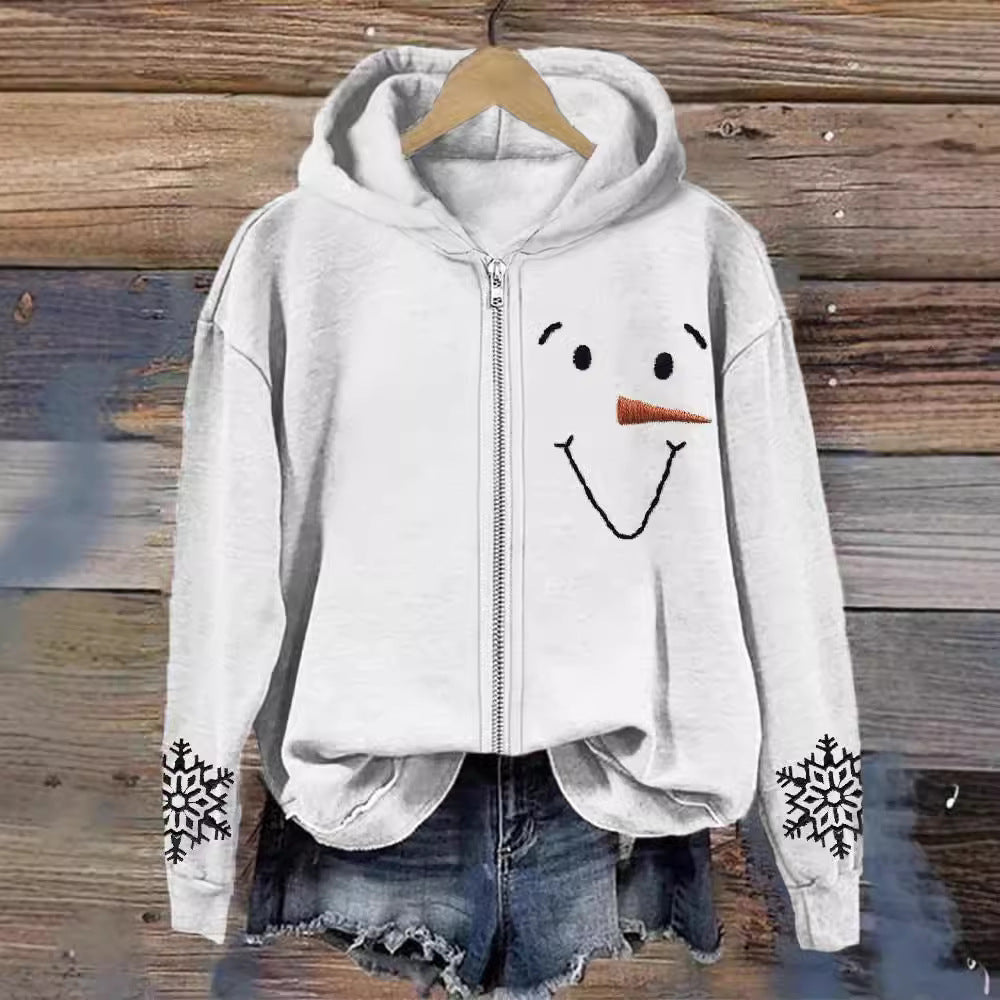 Animal Digital Printing Zipper Hooded Sweatshirt